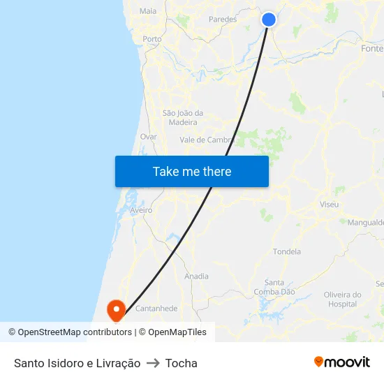 Santo Isidoro e Livração to Tocha map