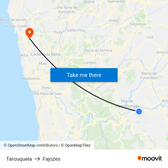 Tarouquela to Fajozes map