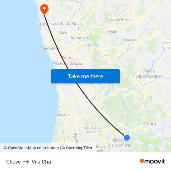 Chave to Vila Chã map