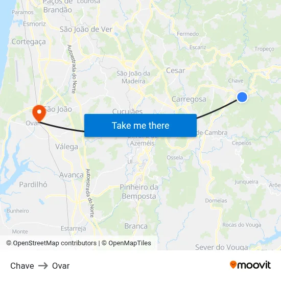 Chave to Ovar map
