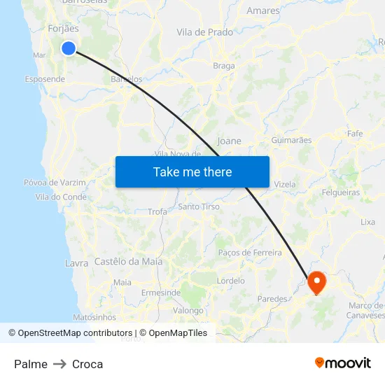 Palme to Croca map