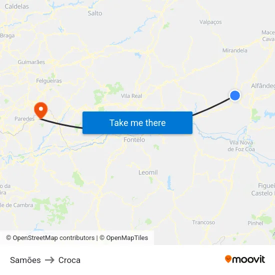 Samões to Croca map