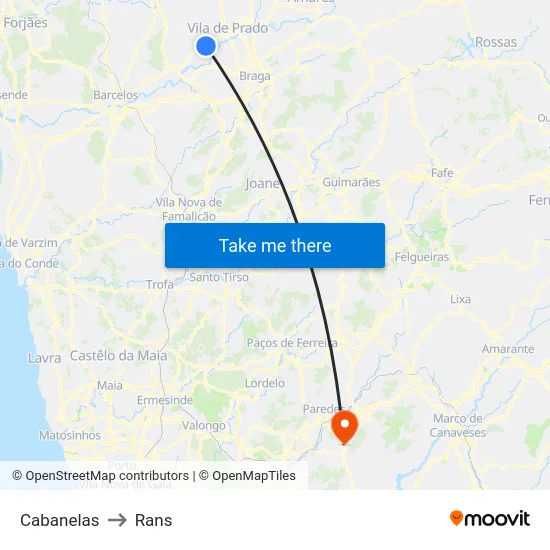 Cabanelas to Rans map