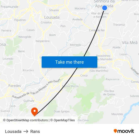 Lousada to Rans map