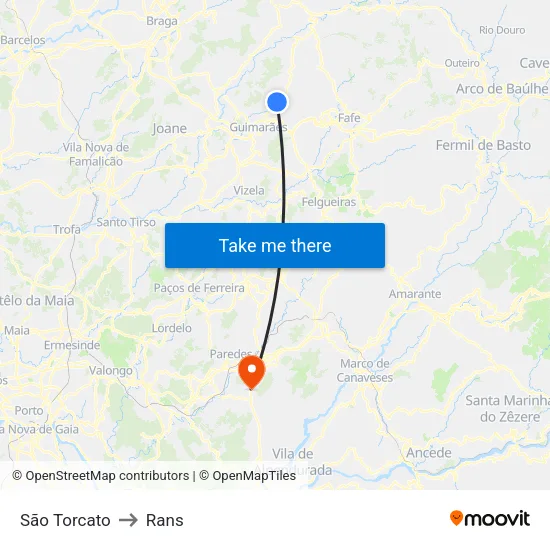 São Torcato to Rans map