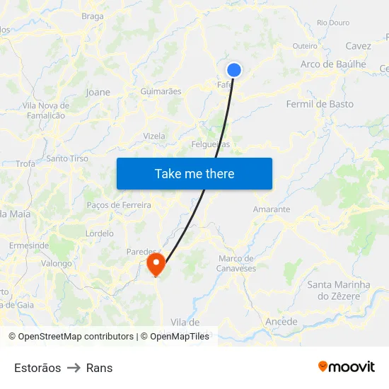 Estorãos to Rans map