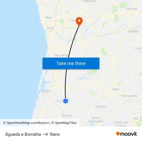 Águeda e Borralha to Rans map