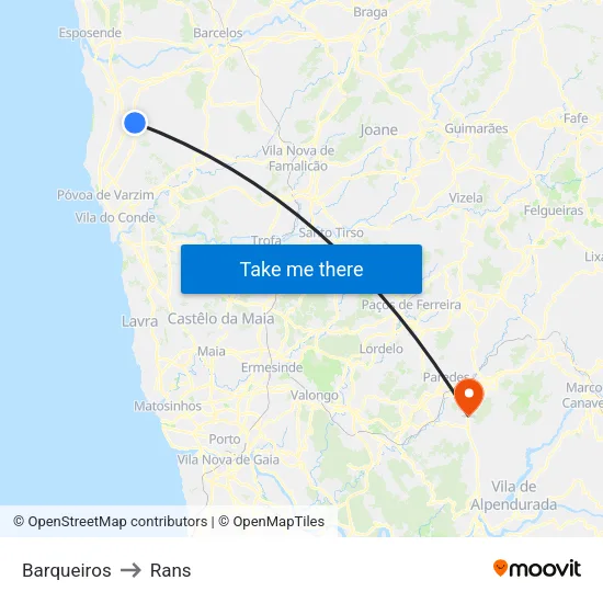 Barqueiros to Rans map