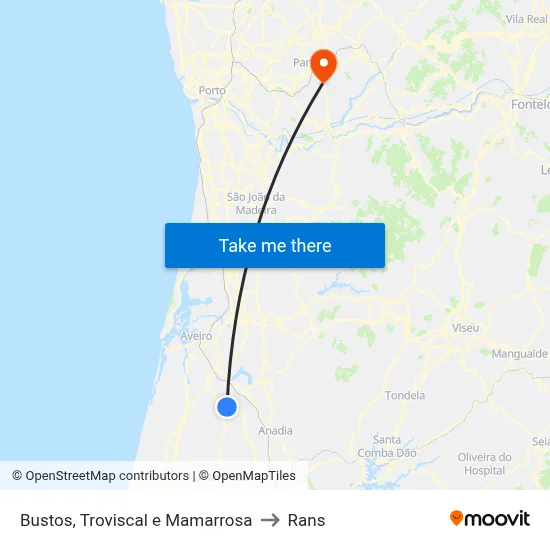 Bustos, Troviscal e Mamarrosa to Rans map