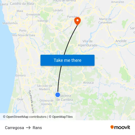 Carregosa to Rans map