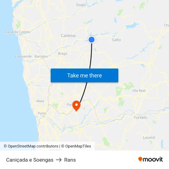 Caniçada e Soengas to Rans map