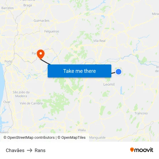 Chavães to Rans map