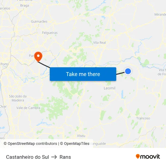 Castanheiro do Sul to Rans map