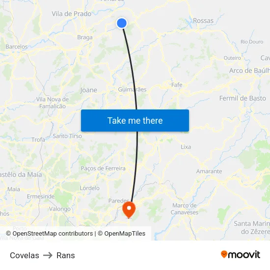 Covelas to Rans map