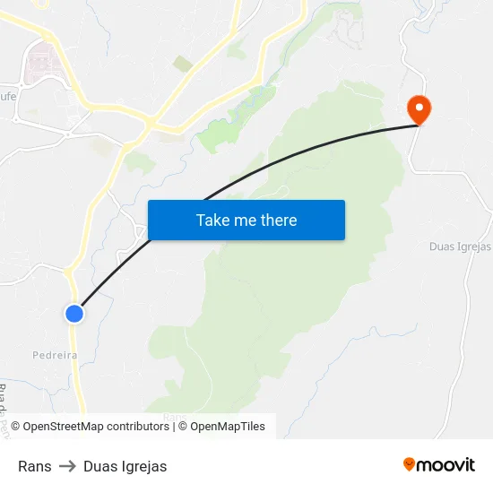 Rans to Duas Igrejas map