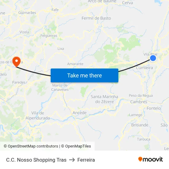 C.C. Nosso Shopping Tras to Ferreira map