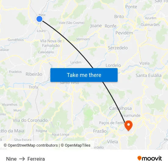 Nine to Ferreira map
