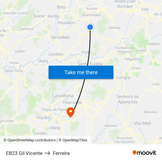 EB23 Gil Vicente to Ferreira map