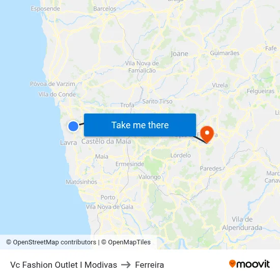 Vc Fashion Outlet I Modivas to Ferreira map