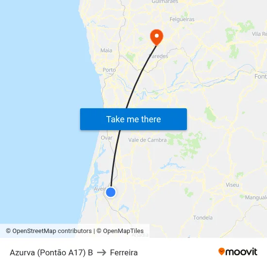 Azurva (Pontão A17) B to Ferreira map