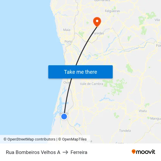 Rua Bombeiros Velhos A to Ferreira map