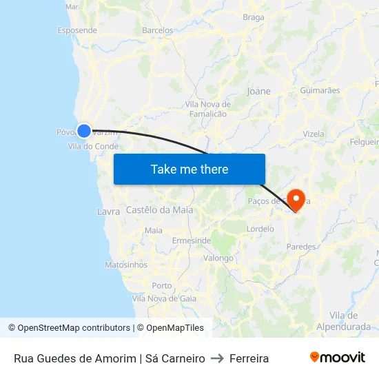 Rua Guedes de Amorim | Sá Carneiro to Ferreira map