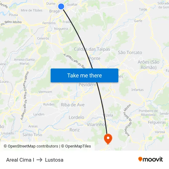 Areal Cima I to Lustosa map