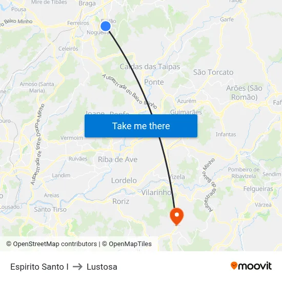 Espirito Santo I to Lustosa map