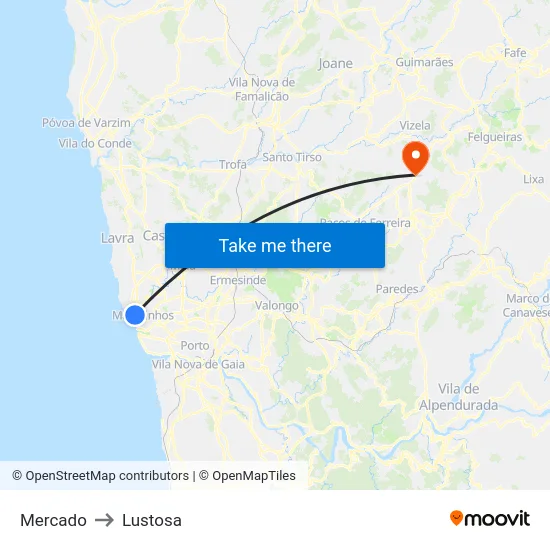 Mercado to Lustosa map