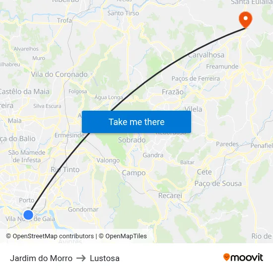 Jardim do Morro to Lustosa map