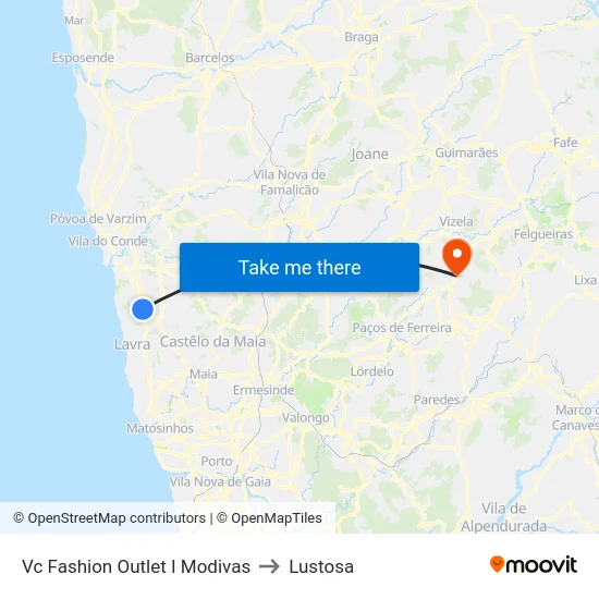 Vc Fashion Outlet I Modivas to Lustosa map