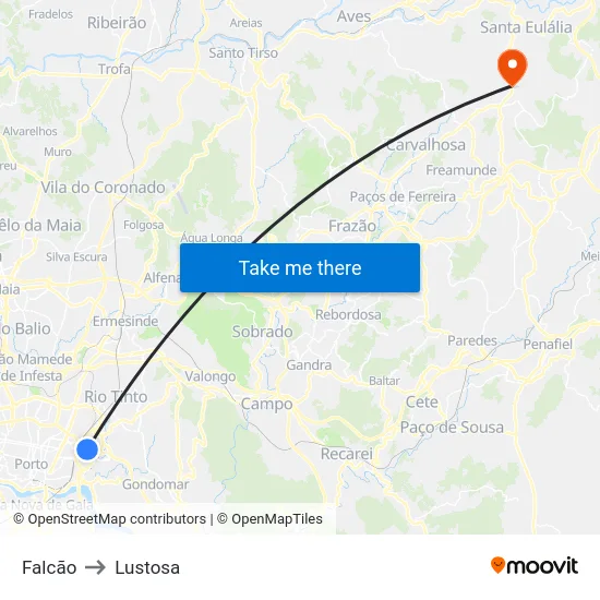 Falcão to Lustosa map