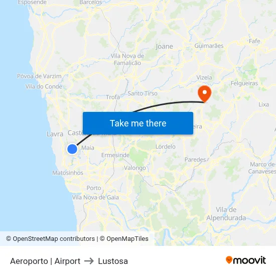 Aeroporto | Airport to Lustosa map