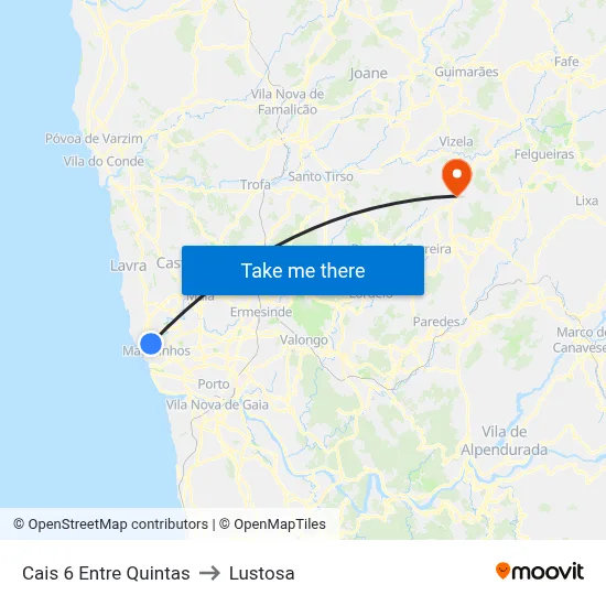 Cais 6 Entre Quintas to Lustosa map