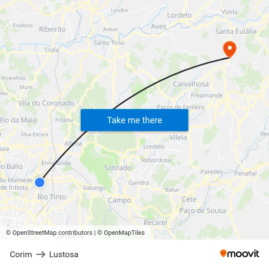 Corim to Lustosa map