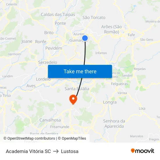 Academia Vitória SC to Lustosa map
