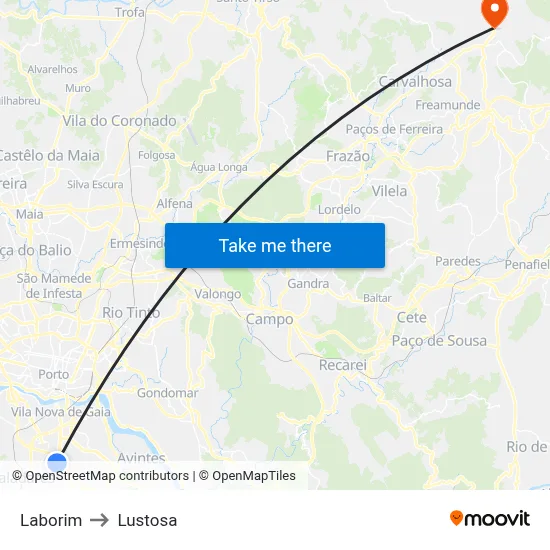 Laborim to Lustosa map