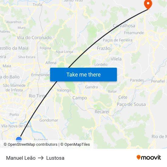 Manuel Leão to Lustosa map