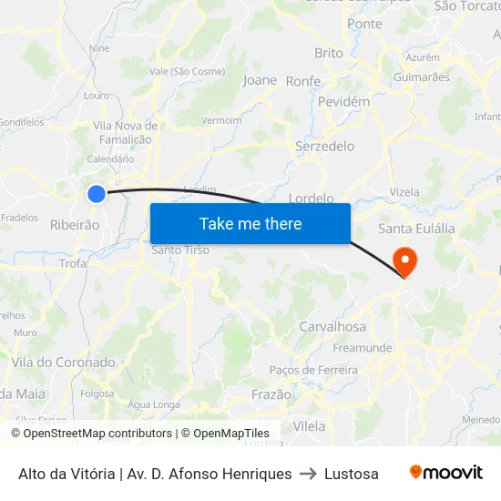 Alto da Vitória | Av. D. Afonso Henriques to Lustosa map
