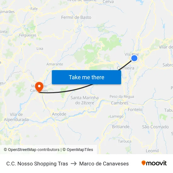 C.C. Nosso Shopping Tras to Marco de Canaveses map