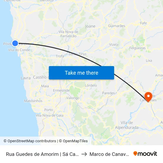 Rua Guedes de Amorim | Sá Carneiro to Marco de Canaveses map