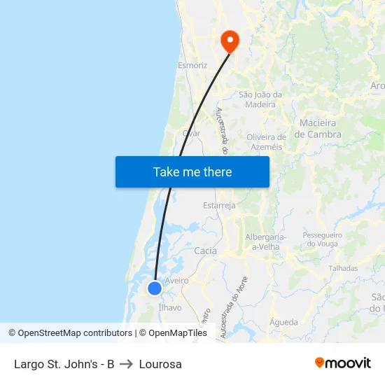 Largo St. John's - B to Lourosa map