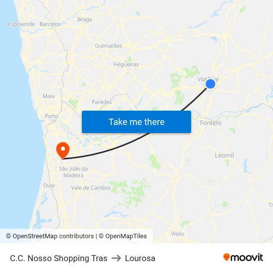 C.C. Nosso Shopping Tras to Lourosa map