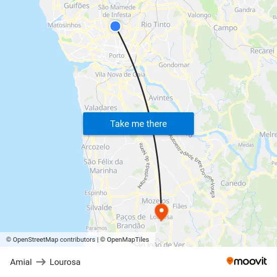 Amial to Lourosa map