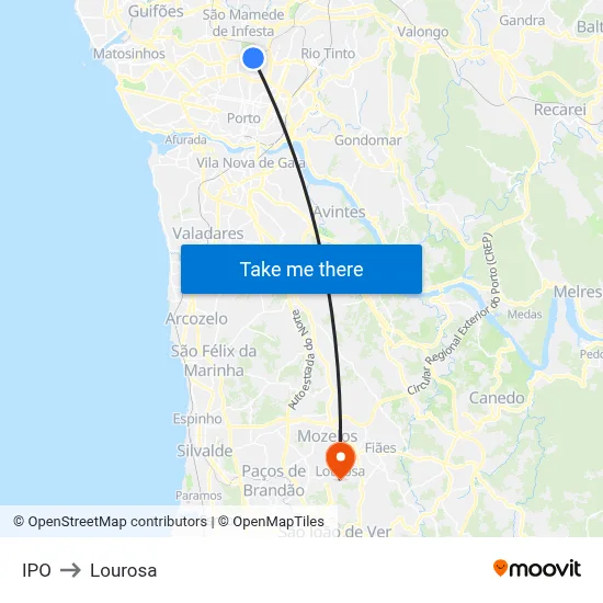IPO to Lourosa map