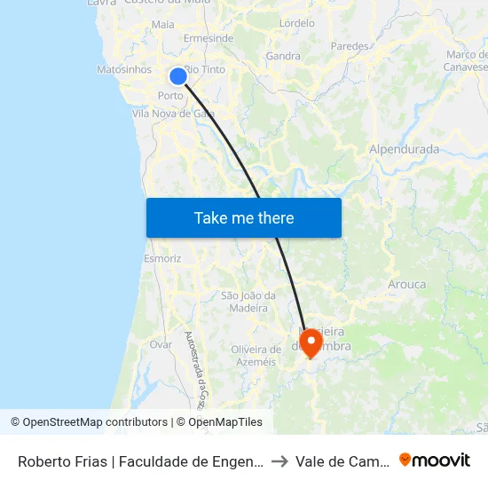 Roberto Frias | Faculdade de Engenharia to Vale de Cambra map
