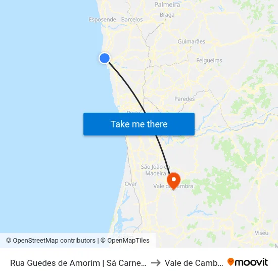Rua Guedes de Amorim | Sá Carneiro to Vale de Cambra map