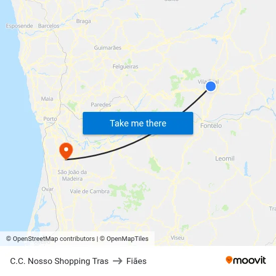 C.C. Nosso Shopping Tras to Fiães map