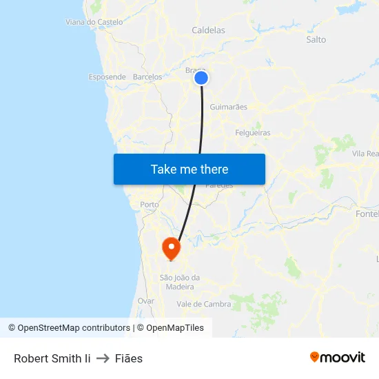 Robert Smith Ii to Fiães map