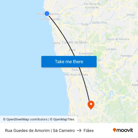 Rua Guedes de Amorim | Sá Carneiro to Fiães map